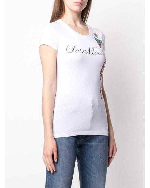 Moschino White Logo Detail T-Shirt