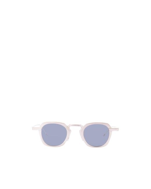 Thom Browne White Frame Sunglasses for men