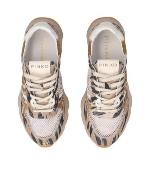 Pinko Multicolor Mesh Panel Patterned Sneakers