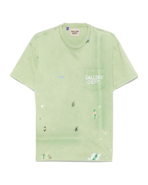 GALLERY DEPT. Green Vintage Logo Painted T-Shirt for men