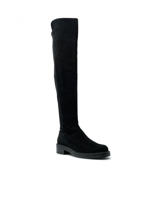 Stuart Weitzman Black Round-Toed Boots