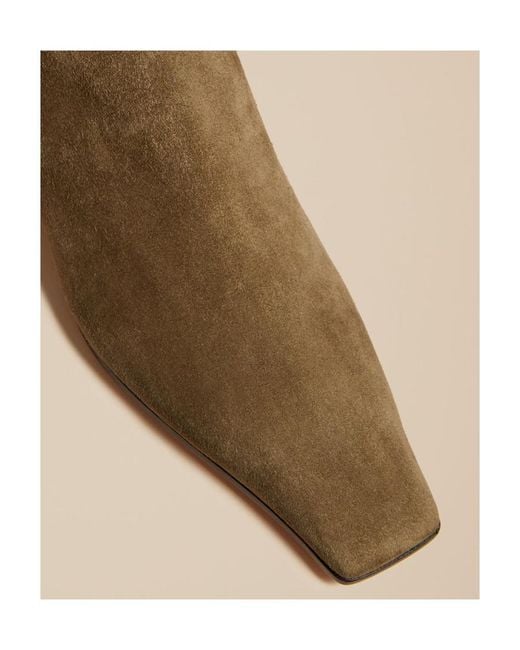 Khaite Brown Marfa Square-Toe Ankle Boots