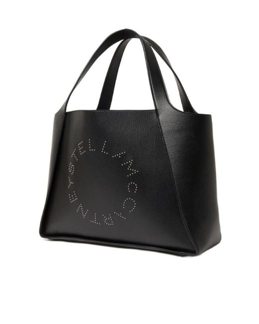 Stella McCartney Black Logo-Detail Tote Bag