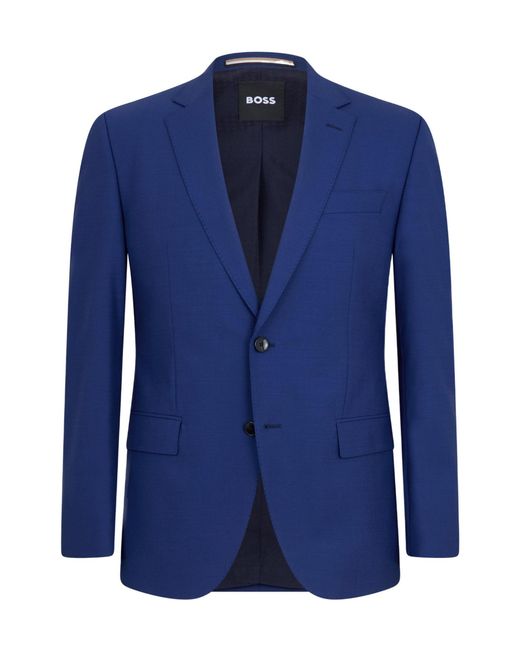 Boss Blue Single-Breasted Blazer for men