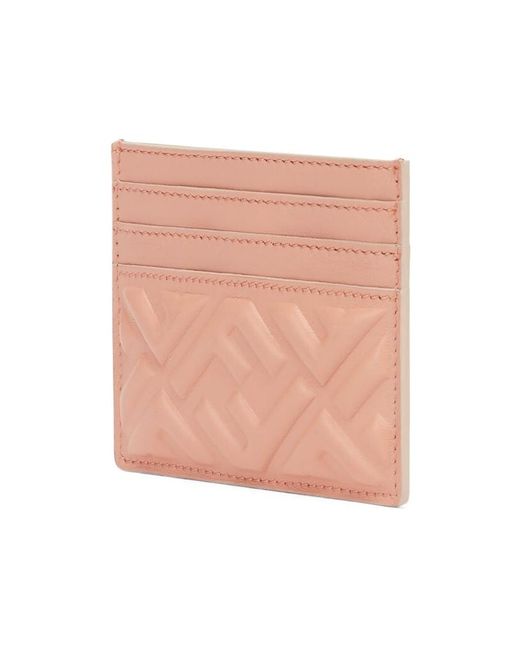 Fendi Pink Baguette Ff Motif Card Case