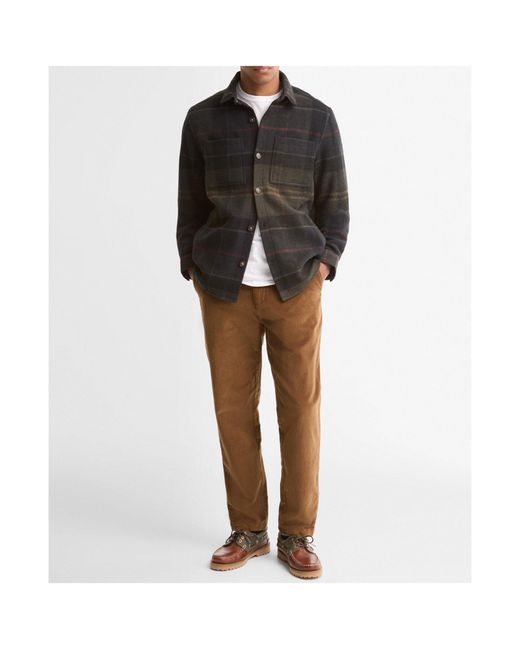 Barbour Black Plaid Overshirt Jacket for men