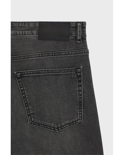 Boss Gray Boss Logo Patch Skinny Jeans for men