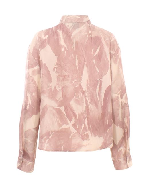 Alysi Pink Brushed Print Regular Top