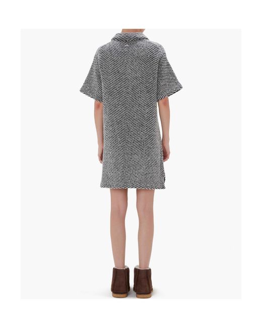 J.W. Anderson Gray Logo-Plaque Knit Polo Dress