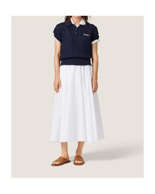 Miu Miu Blue Cotton Polo Shirt