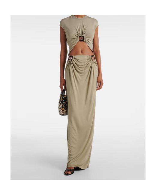 Christopher Esber Multicolor Duo Bezel Quartz Jersey Maxi Dress