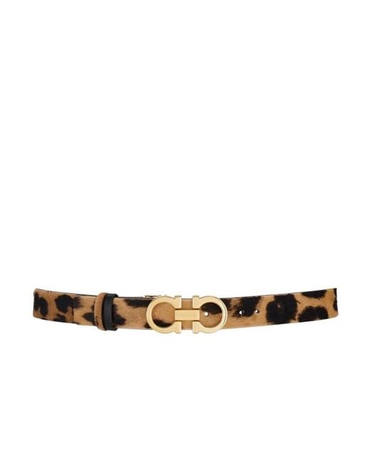 Ferragamo White Ferragamo Printed Adjustable Gancini Belt