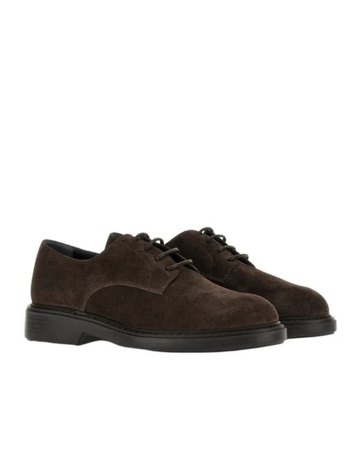 Hogan Brown Urbano Lace-Up Derby Shoes for men