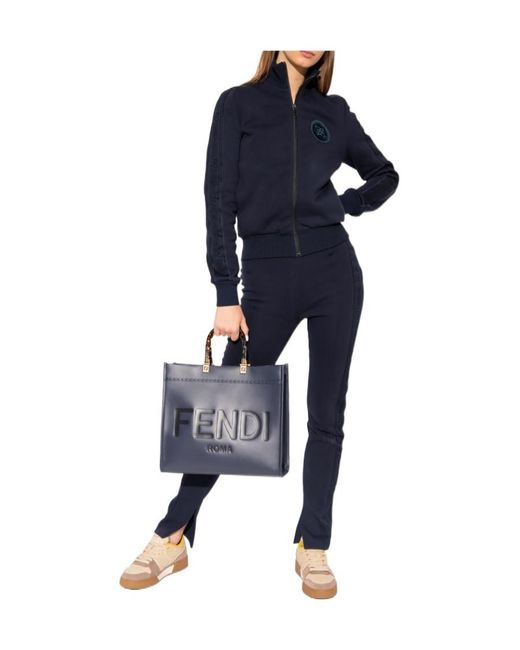 Fendi Blue Logo Patch Track Jacket