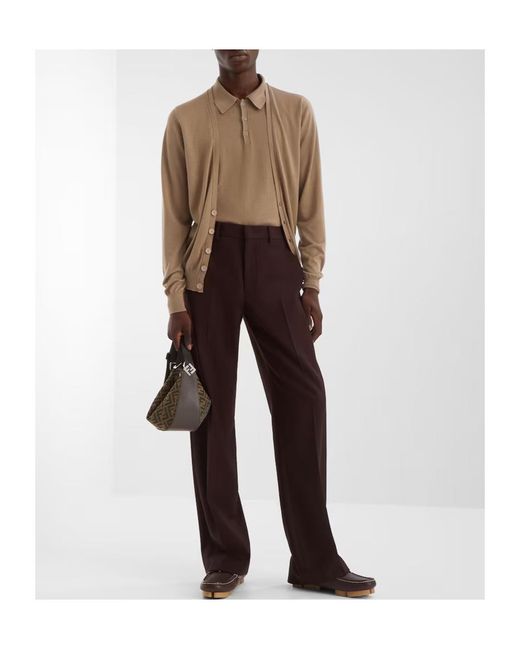 Fendi Purple Burgundy Wool Trousers for men