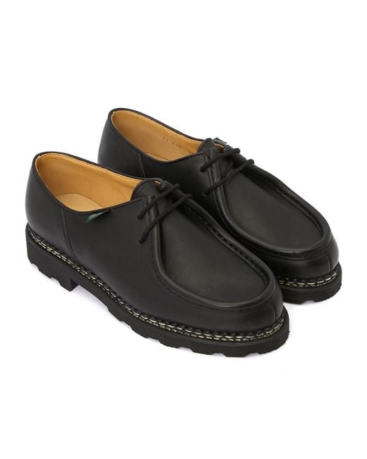 Paraboot Black Michael Lace-Up Derby Shoes for men
