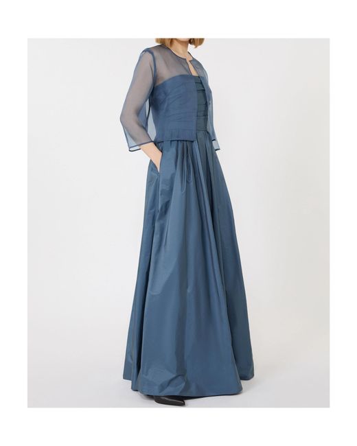 Max Mara Blue Silk Organza Cropped Jacket