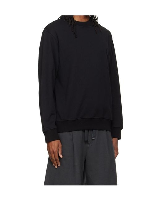 Wooyoungmi Black Logo-Print Long-Sleeve Sweatshirt for men