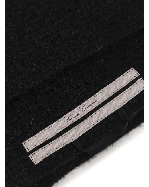 Rick Owens Black Rectangular Scarf