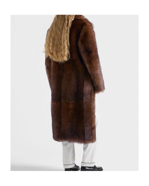 Prada Brown Shearling Coat