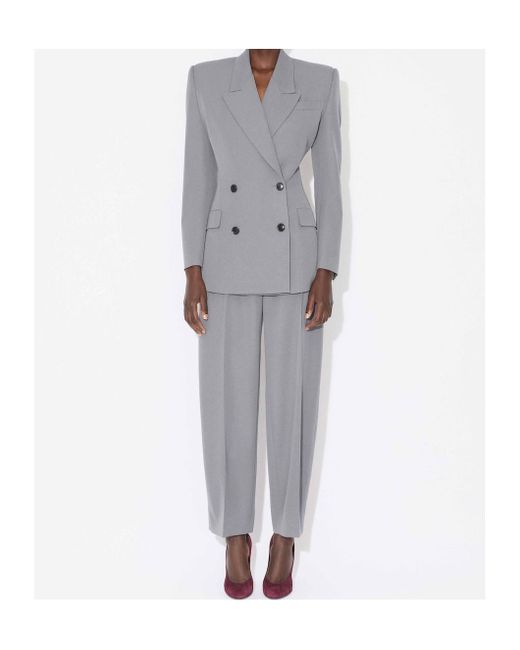 Alaïa Gray Alaïa Gabardine Tailored Jacket