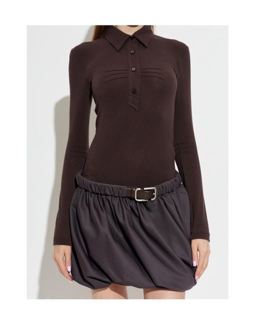 The Attico Black Long-Sleeved Dress