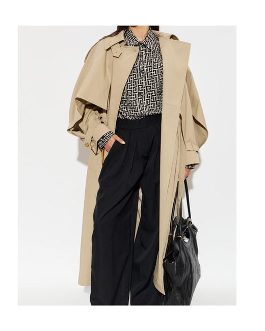 Balmain Natural Belted Trench Coat