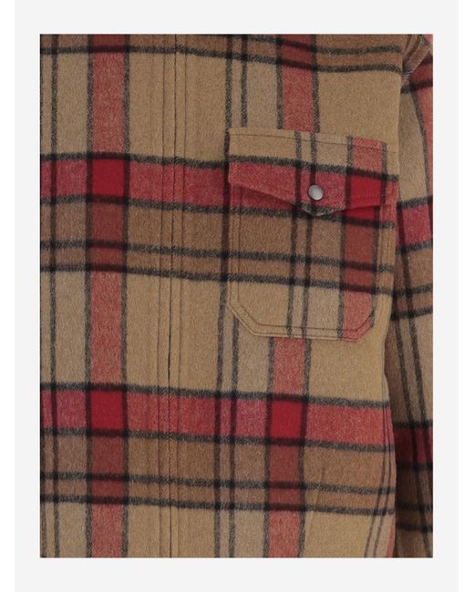 Woolrich Brown Check-Pattern Zip-Up Jacket