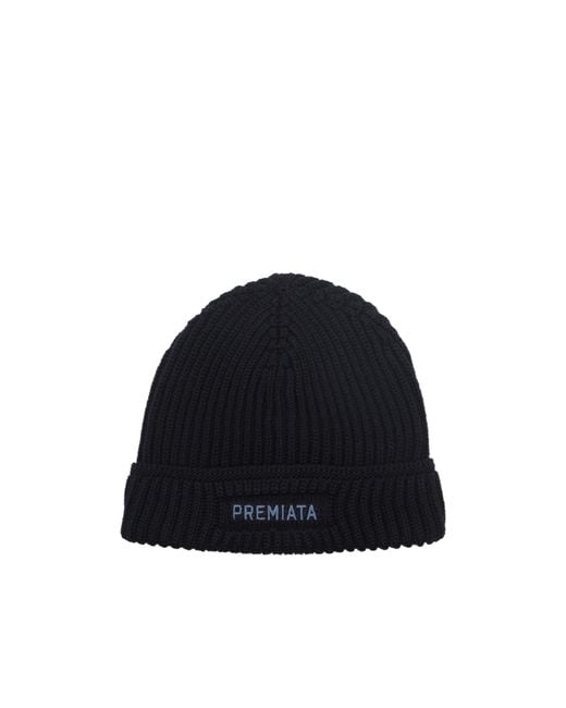 Premiata Blue Cuffed Knit Hat for men