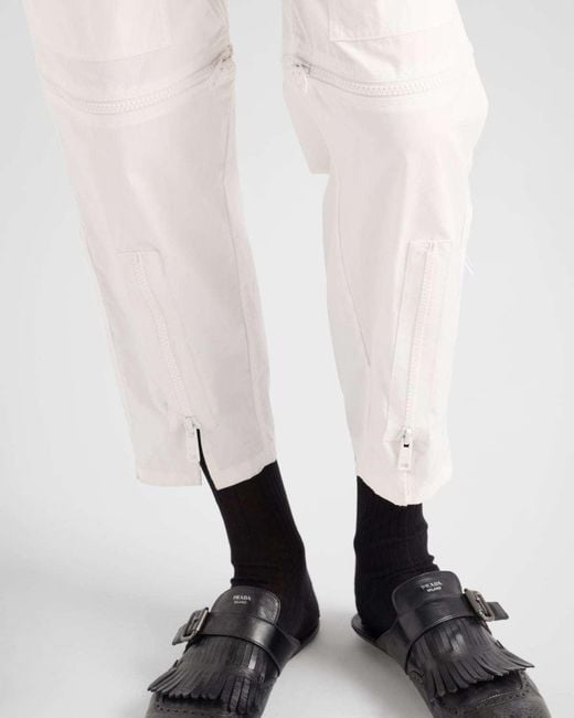 Prada White Long-Sleeved Zipped Jumpsuit for men