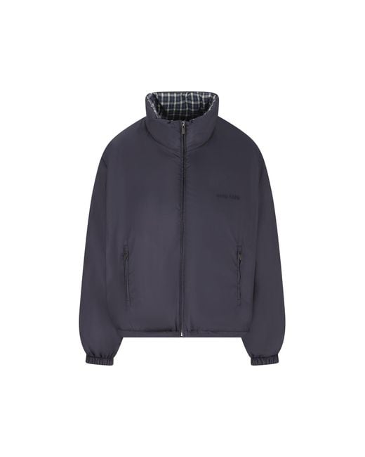 Miu Miu Gray Check-Pattern Quilted Jacket