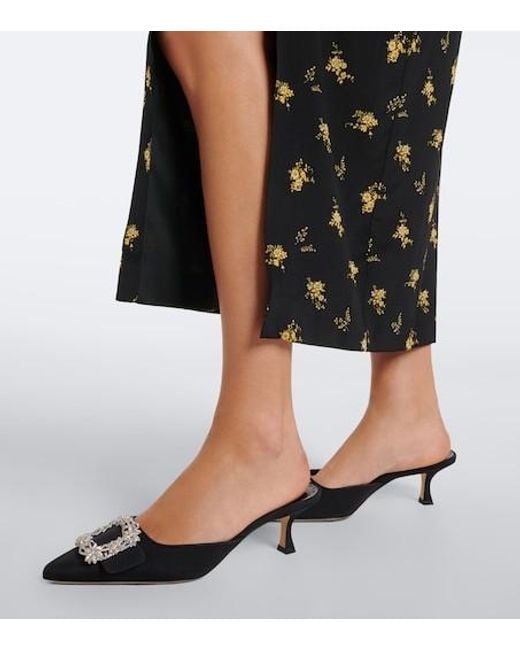 Alessandra Rich Black Bow-Detail Floral Silk Gown