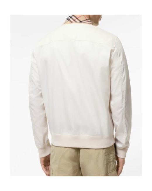 Burberry White Gabardine Glenfields Harrington Jacket for men