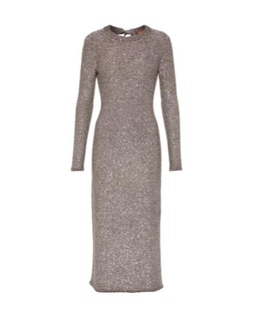 Altuzarra Gray Cindy Metallic Knit Maxi Dress