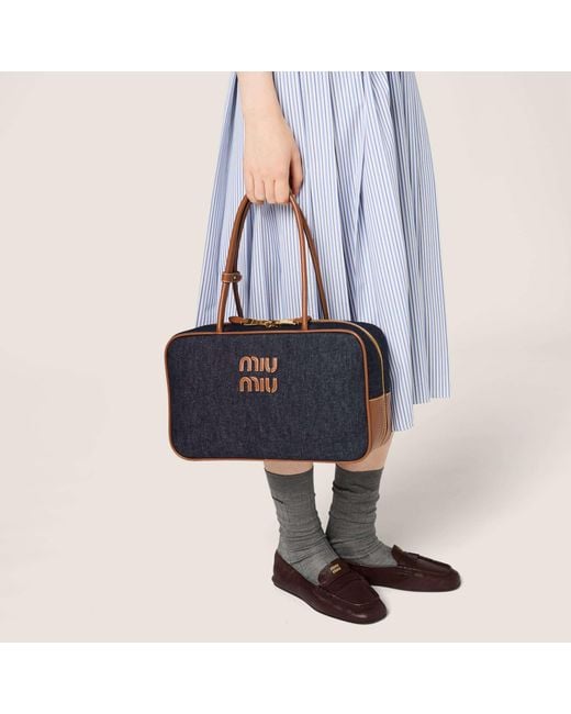 Miu Miu Blue Beau Denim Bag