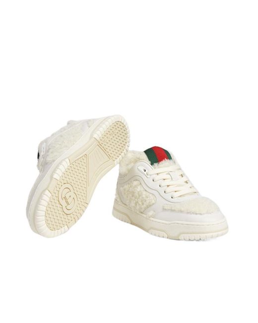 Gucci White Re-Web Sneakers