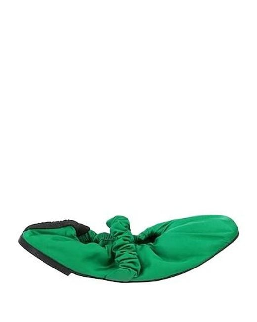 Ganni Green Ballet Flats