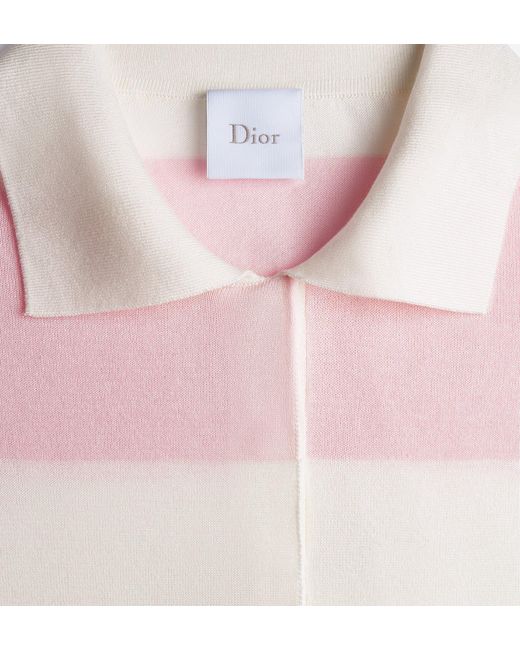 Dior Pink Iviera Marinière Long-Sleeved Polo Shirt