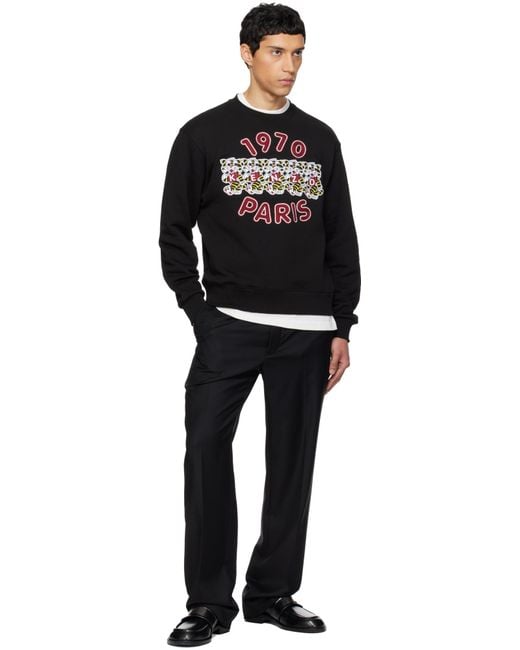 KENZO Black Wild Tiger Embroidered Crewneck Sweatshirt for men