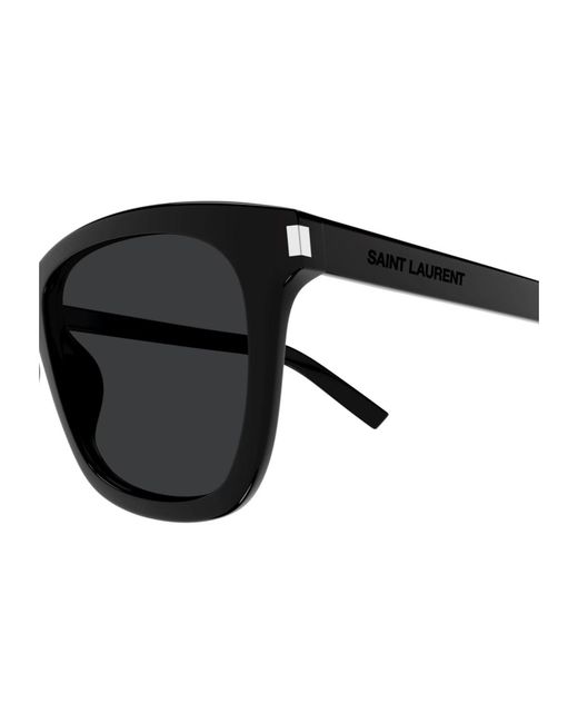 Saint Laurent Black Square Logo Sunglasses for men