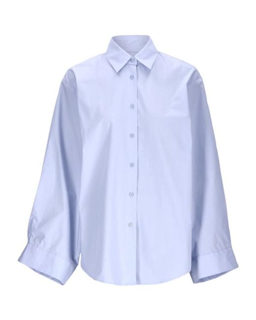 Frankie Shop Blue Tila Wide Sleeve Shirt