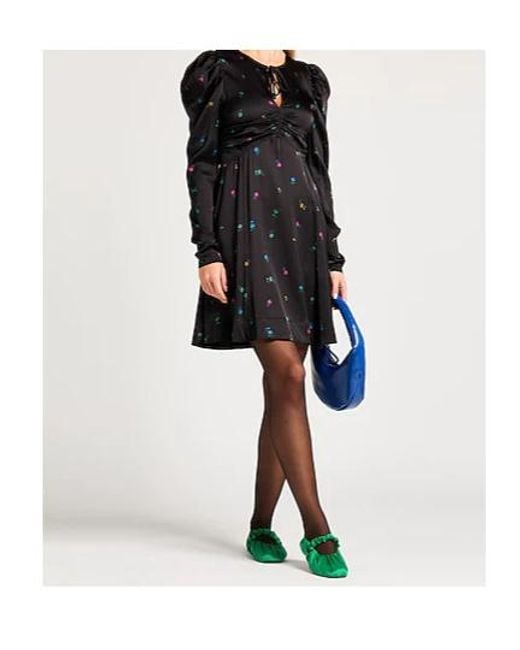 Ganni Black Short Dresses