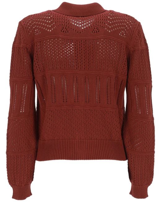 Max Mara Red Long-Sleeved Knitwear