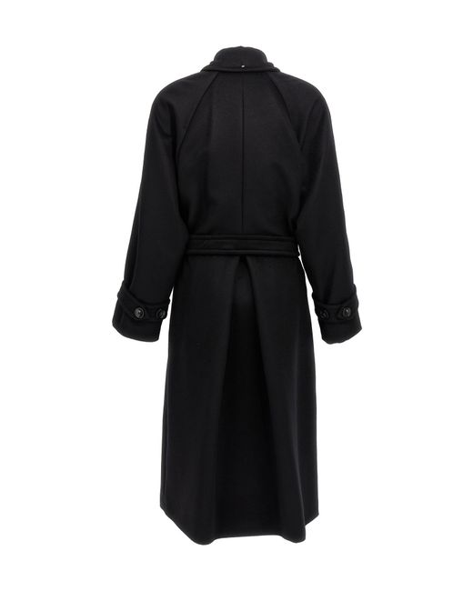 Sportmax Black Leandro Double-Breasted Long-Sleeved Coat