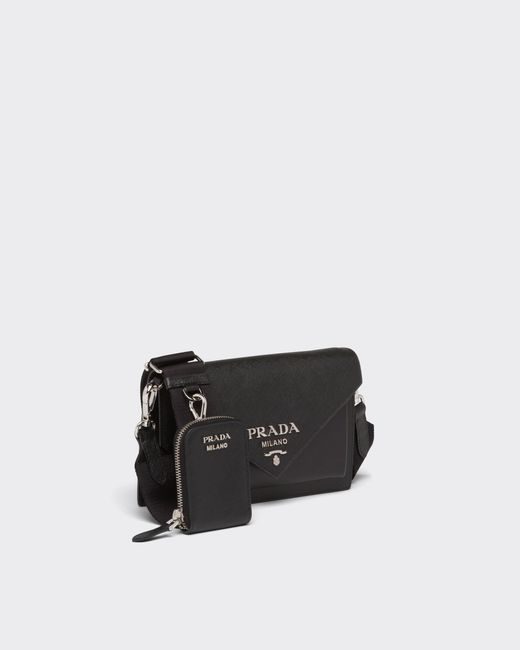 Prada Black Saffiano Leather Mini Envelope Bag