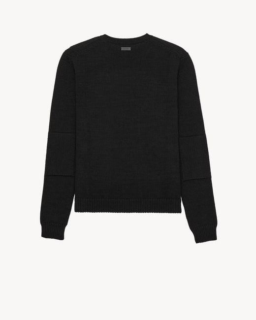 Saint Laurent Black Knitted Crew Neck Sweater for men