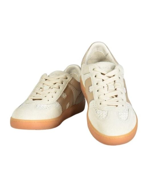 Hogan White Low Top Lace Up Sneakers