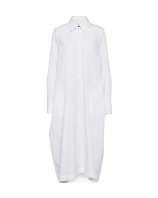 Jil Sander White Cotton Poplin Shirt Dress