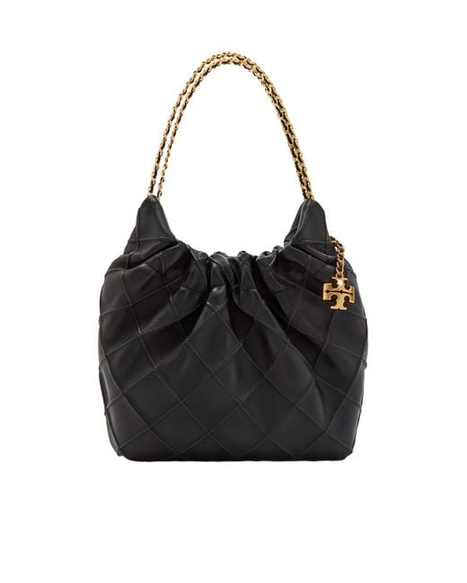 Tory Burch Black Fleming Mini Leather Cross-Body Bag