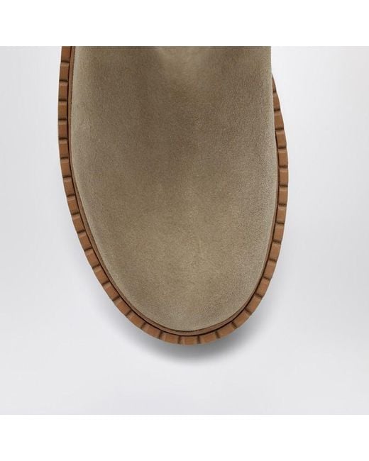 Prada Natural Triangle-Logo Slip-On Boots